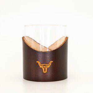 Leather Rocks Glass - Longhorn